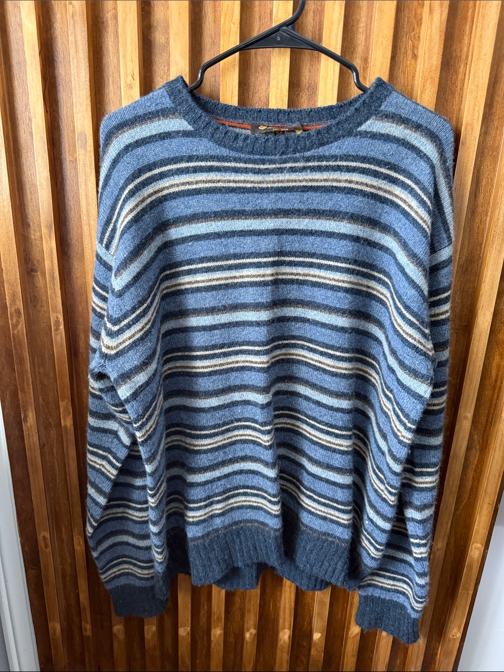 Loro Piana 100% Cashmere Striped Crew Neck Sweater. Size 54 / Xl Us